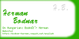 herman bodnar business card